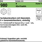 DIN 980 8 Form V flZn/TL 480h (zinklamellenbesch.) Sechskantmuttern mit Klemmtei