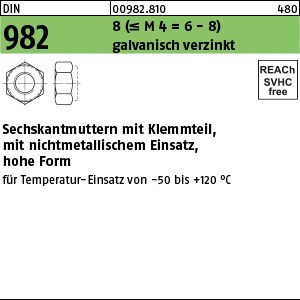 DIN 982 8 M 4 galv. verzinkt gal Zn S