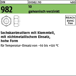 DIN 982 10 M 10 galv. verzinkt gal Zn S