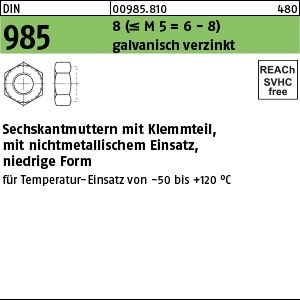 DIN 985 8 M 2,5 galv. verzinkt gal Zn S