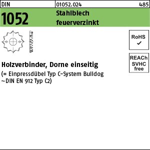DIN 1052 Holzverb. Blechdorne Typ C, tZn, eins., 48 f.M 12 ÜH tZn S