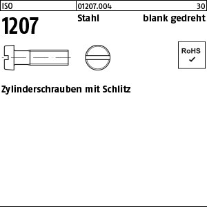 ISO 1207 Stahl M 1 x 2 blank gedreht gedreht S