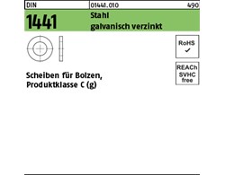 DIN 1441 Stahl galvanisch verzinkt Scheiben für Bolzen, Produktklasse C (g) 