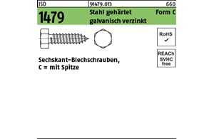 ISO 1479 Stahl, geh. Form C galvanisch verzinkt Sechskant-Blechschrauben, C = mi