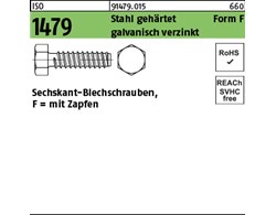 ISO 1479 Stahl, geh. Form F galvanisch verzinkt Sechskant-Blechschrauben, F = mi