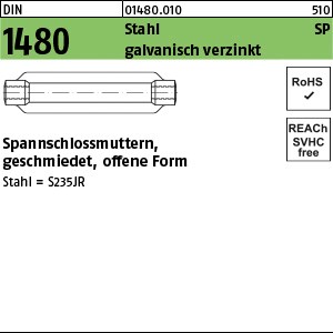 DIN 1480 Stahl SP M 10 / 125 galv. verzinkt gal Zn S