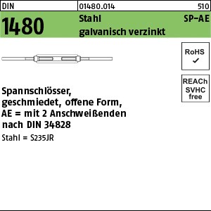 DIN 1480 Stahl SP AE M 6 galv. verzinkt gal Zn S