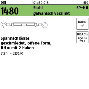 DIN 1480 Stahl SP HH M 6 galv. verzinkt gal Zn S