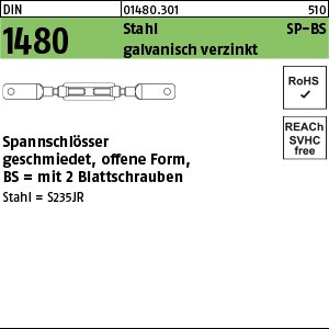 DIN 1480 Stahl SP BS M 12 galv. verzinkt gal Zn S