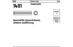 DIN 1481 Federstahl Spannstifte (Spannhülsen), schwere Ausführung