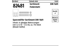 Artikel 82481 Sortimente DIN 1481 Federstahl Spannstift-Sortimente DIN 1481 