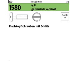 ISO 1580 4.8 galvanisch verzinkt Flachkopfschrauben mit Schlitz 