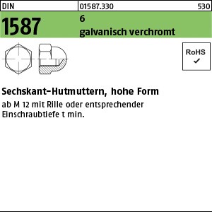 DIN 1587 6 M 3 galv. verchromt gal Cr S