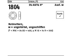 DIN 1804 04 14 H Ausf. w Nutmuttern, ungehärtet, ungeschliffen