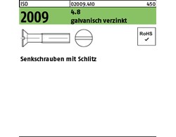 ISO 2009 4.8 galvanisch verzinkt Senkschrauben mit Schlitz 