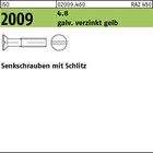 ISO 2009 4.8 galv. verz. gelb Senkschrauben mit Schlitz 