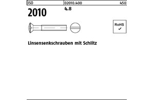 ISO 2010 4.8 Linsensenkschrauben mit Schlitz 