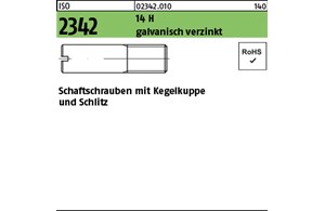 ISO 2342 14 H galvanisch verzinkt Schaftschrauben mit Kegelkuppe und Schlitz