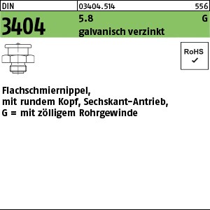 DIN 3404 5.8 G 1/4 - 16 SW 17 gal Zn, m. rundem Kopf gal Zn S