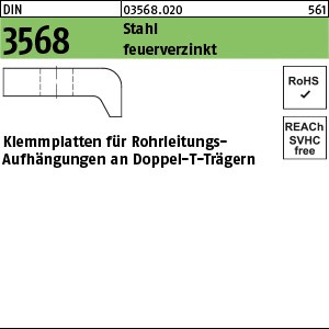 DIN 3568 Stahl Typ KLP 60 / 10 Klemmplatten, feuerverzinkt tZn S