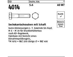 ISO 4014 5.6 AD W7 Sechskantschrauben mit Schaft 