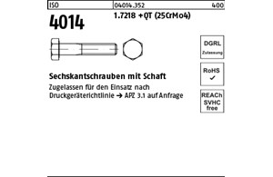 ISO 4014 1.7218 +QT (25CrMo4) Sechskantschrauben mit Schaft 