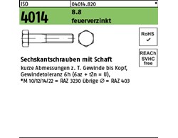 ISO 4014 8.8 feuerverzinkt Sechskantschrauben mit Schaft 