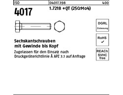 ISO 4017 1.7218 +QT (25CrMo4) Sechskantschrauben mit Gewinde bis Kopf 