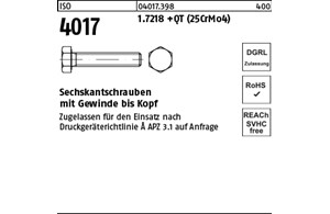 ISO 4017 1.7218 +QT (25CrMo4) Sechskantschrauben mit Gewinde bis Kopf 
