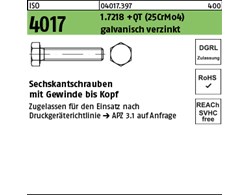 ISO 4017 1.7218 +QT (25CrMo4) galvanisch verzinkt Sechskantschrauben mit Gewinde