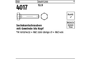 ISO 4017 12.9 Sechskantschrauben mit Gewinde bis Kopf 