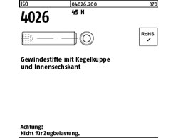 ISO 4026 45 H Gewindestifte mit Kegelkuppe und Innensechskant