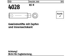 ISO 4028 45 H Gewindestifte mit Zapfen und Innensechskant