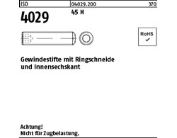 ISO 4029 45 H Gewindestifte mit Ringschneide und Innensechskant