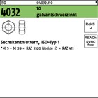 ISO 4032 10 galvanisch verzinkt Sechskantmuttern, ISO-Typ 1 