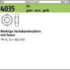 ISO 4035 04 galv. verz. gelb Niedrige Sechskantmuttern mit Fasen 