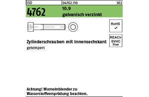 ISO 4762 10.9 galvanisch verzinkt Zylinderschrauben mit Innensechskant 