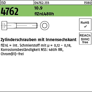 ISO 4762 10.9 M 5 x 35 flZnL/nc/x/x/480h/C flZn S