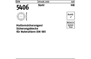 DIN 5406 Stahl MB Mutternsicherungen/Sicherungsbleche für Nutmuttern DIN 981