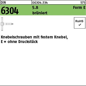 DIN 6304 5.8 EM 6 x 40 brüniert, ohne Druckstück brün S