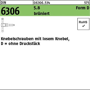 DIN 6306 5.8 DM 10 x 40 brüniert, ohne Druckstück brün S