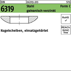 DIN 6319 St. einsatzgehärtet C 13 galv. verzinkt A2E gal Zn S