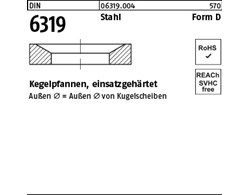 DIN 6319 Stahl Form D Kegelpfannen, einsatzgehärtet 