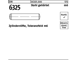 DIN 6325 Stahl, gehärtet m6 Zylinderstifte, Toleranzfeld m6 