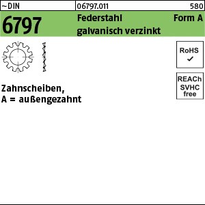 DIN 6797 Federstahl A 3,2 galv. verzinkt gal Zn S