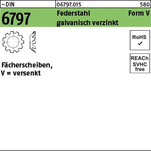 DIN 6797 Federstahl V 3,2 galv. verzinkt gal Zn S