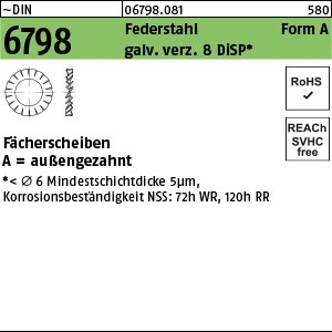 DIN 6798 Federstahl A 6,4 gal Zn 8 DiSP (Dickschichtpass.) gal ZnDi S