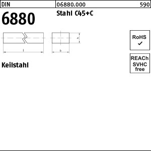 DIN 6880 Stahl (C45+C) 3 x 3 x 1000 S