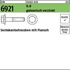 DIN 6921 8.8 galvanisch verzinkt Sechskantschrauben mit Flansch 