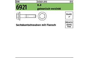 DIN 6921 8.8 galvanisch verzinkt Sechskantschrauben mit Flansch 